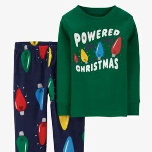 NWT Carter's Toddler 2-Piece Christmas Lights Cotton & Fuzzy Pajamas